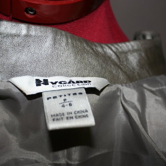 Nygard Collection Leather Sweater Jacket - PS(4-6) - Grey - Picture 9 of 9
